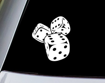 Three Rolling Dice Vinyl Decal Sticker