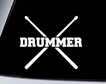 Drummer Drumsticks Vinyl Decal Sticker