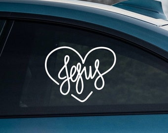 Jesus Heart Vinyl Decal Sticker