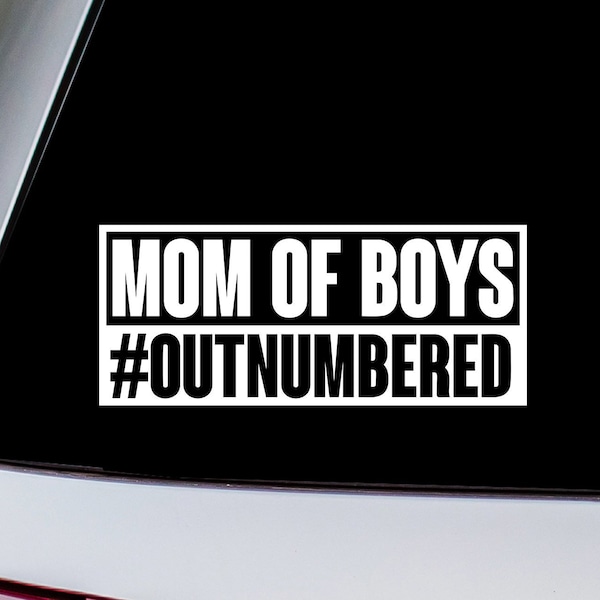 Mom of Boys Outnumbered Vinyl Decal Sticker