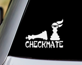 Checkmate Racing Sticker Chess Family Stick Figure Game Sticker Vinyl Decal for Car | Chess ...