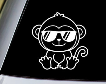 Cool Monkey with Sunglasses Vinyl Decal