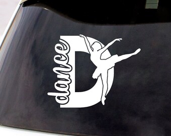 Dancer Silhouette with word Dance Vinyl Decal Sticker