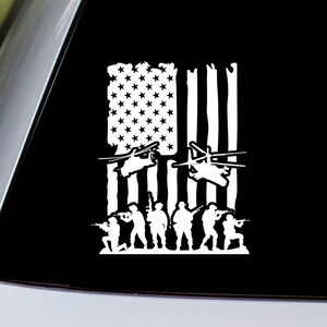American Soldiers Patriotic US Flag Vinyl Decal Sticker