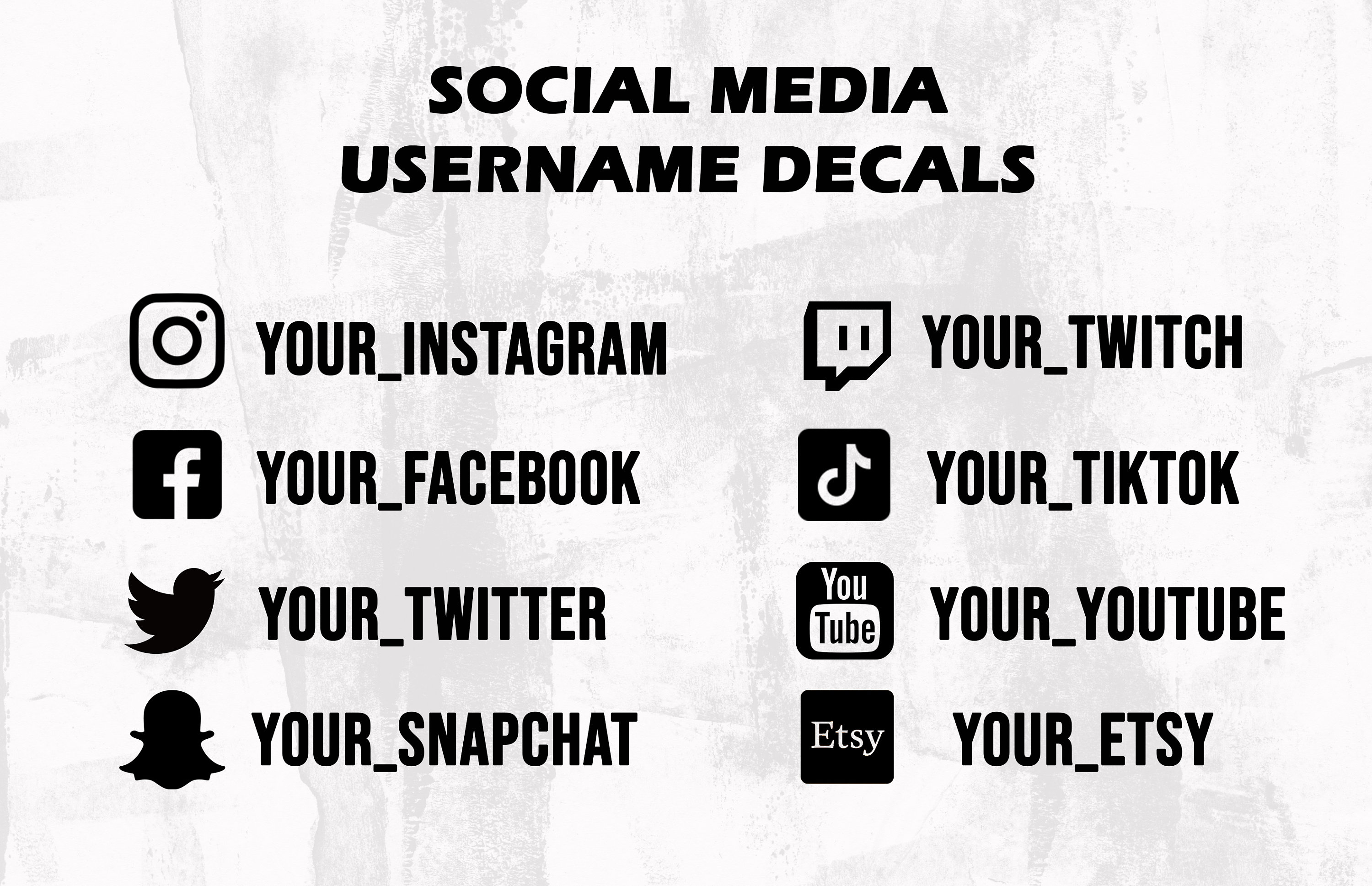 Username Vinyl Decal Custom Social Media Handle