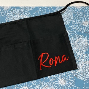 Personalized Half Apron | Waiter, Waitress, Server, Bartender, Groomer, Hairstylist, Nail Tech, Teacher Apron