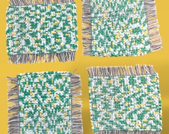 Vintage Hand made Mug Rug set of 4