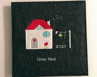 Album XXL / Haus / Wir bauen / Hausbau / 100% Wollfilz / anthrazit