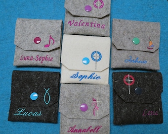 Rosenkranztäschchen Wollfilz, Tasche für Rosenkranz