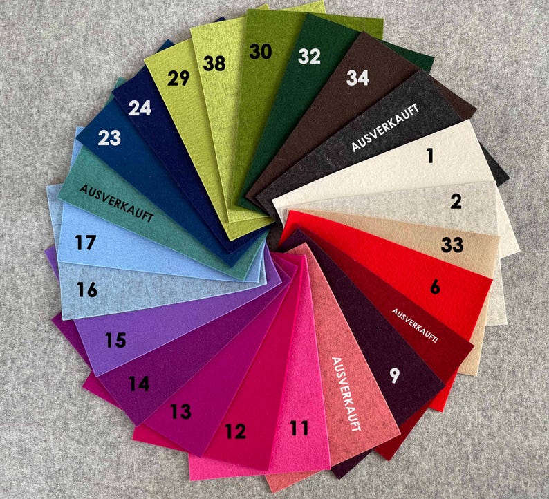 100% wool felt, 3 mm felt sheet * Many colors to choose from!!! image 1
