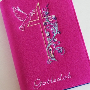 Praise to God - Cover *Cross Dove* Wool Felt * Fuchsia *