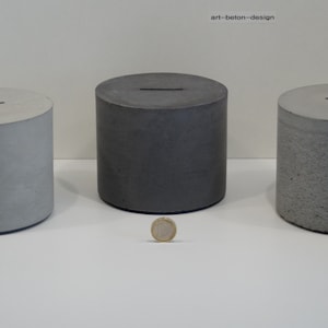 Concrete cylinder money box