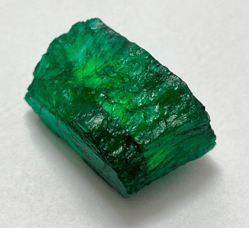 Natural Green Emerald: Natural Zambia Rough Loose Gemstone P33-3 27 CTS 18X12X11 MM