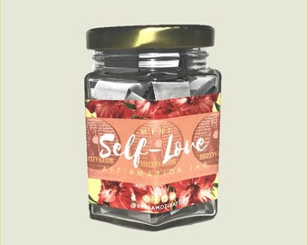 Self-Love Affirmation Jar (Inspiration Jar, Prayer Jar, Blessing Jar, Gift for Her, Christian Gifts, Valentine&#39;s Day Gift, Birthday Gift)