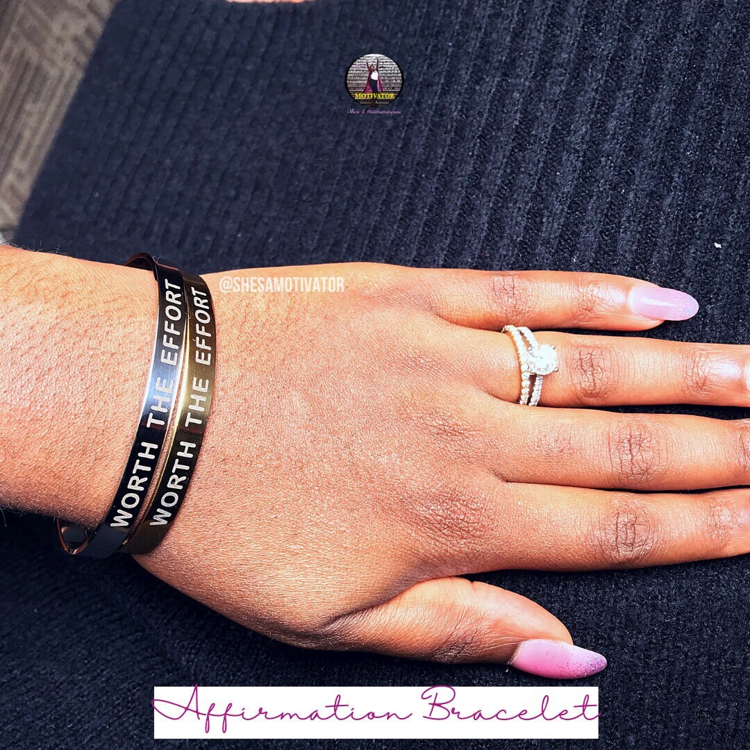 Inspirational Bracelet Cuff | Positive Affirmation Bracelet | Self-Love Affirmation Bracelet | Mantra Cuff |  Bestfriend Gift | Gift for Her