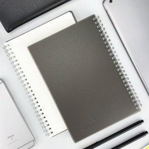 Miliko B5 Transparent Hardcover Dot Grid Wirebound/Spiral Notebook/Journal Black 