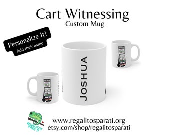 CUSTOM Personalized Cart Witnessing Mug | Pioneer Mugs Spanish JW Mugs Jw Gifts SMPW Mug Pioneer School Mug Baptism Gift Elder Gift Co Gift