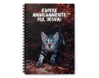 Portuguese - Espere Ansiosamente por Jeová! Caderno Gato - Eagerly Wait for Jehovah JW Assembly Notebook - 118 pages