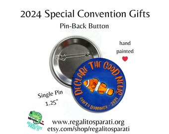 Santo Domingo Dominican Republic 2024 JW Special Convention Gifts - Single Pin Button -  Hand Painted Clownfish - Declare the Good News