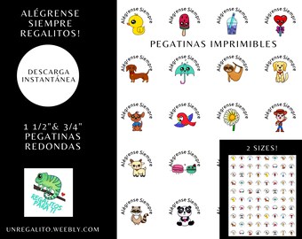 Alégrense Siempre Spanish Always Rejoice Stickers Printable 1.5" Round  DIY Gift Tag Label Instant Download JW Stickers Letter Writing