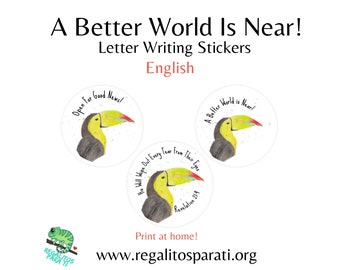 A Better World Is Near Printable Letter Writing JW Stickers + Stationary Set  Watercolor Toucan Great Pioneer Gift!