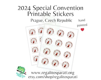 2024 Prague, Czech Republic JW Special Convention Gifts - Hand Painted Violin Printable Stickers Download - Declare the Good News