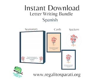 Spanish Printable Card & Letter Writing Set Envelope Seals JW Stickers Stationary Cards Anxiety Encouragement Cards
