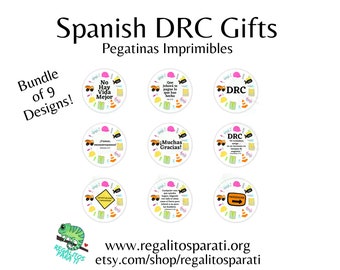 SPANISH DRC Gifts Treat Label Bundle - jw Cupcake Topper Download- ldc Printable Stickers - ldc Download - ldc pioneer elder gift pegatinas