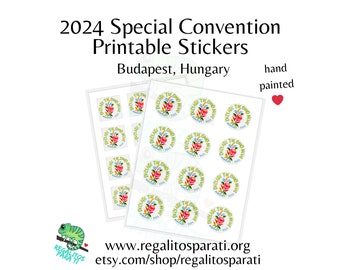 Custom - Santo Domingo - 2024 JW Special Convention Gifts - Hand Painted Pepper Floral Printable Stickers Download - Declare the Good News