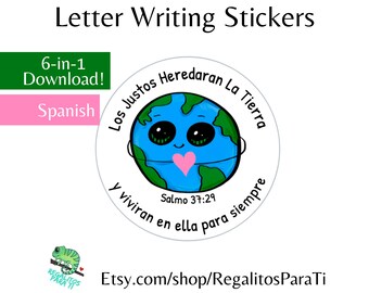 SPANISH Letter Writing Envelope Seals A better world is near JW  Scripture Stickers Printable download