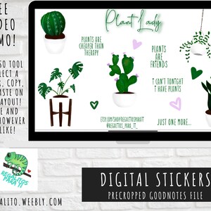 Digital Planner Stickers Pre Cropped Goodnotes Digital Planning Journaling Clip Art Print At Home Cricut Monstera House Plants Plant Lady image 3