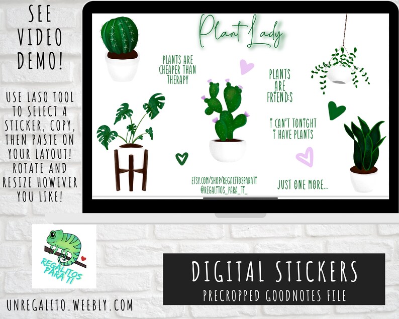 Digital Planner Stickers Pre Cropped Goodnotes Digital Planning Journaling Clip Art Print At Home Cricut Monstera House Plants Plant Lady image 3