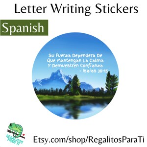 Adesivos de letras em espanhol para escrita de escrituras, versículo da Bíblia, selos de envelope, download instantâneo, texto do ano de 2021, Isaías 30:15