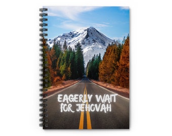 Eagerly Wait for Jehovah JW Assembly Notebook - Mountain Road 118 pages - JW Gifts For Brothers