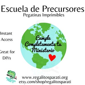 SPANISH 2024 Pioneer School Gifts Stickers Tags Instant Download Escuela de Precursor Cumple Completamente tu Ministerio pegatinas image 9