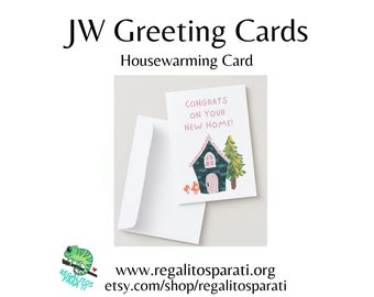 House Warming Card - Congratulations New Home Apartment Tiny House Cabin Mobile Home - Wishing Warm Memories - JW Printable Greeting Cards