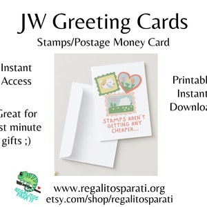 Letter Writing Appreciation Stamp Postage Money Card JW Printable Greeting Cards Encourage Elderly Brothers Sisters Pioneers image 3