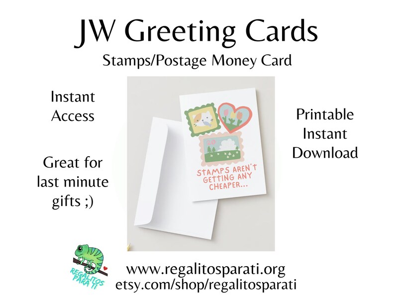 Letter Writing Appreciation Stamp Postage Money Card JW Printable Greeting Cards Encourage Elderly Brothers Sisters Pioneers image 3