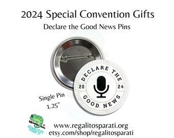 Declare the Good News Button Pins 2024 JW Special Regional Convention Gifts - Single Pin Button - Microphone