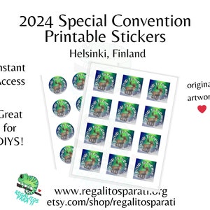 2024 Helsinki Finland JW Special Convention Gifts Original Artwork Painted Reindeer Printable Stickers Download Declare the Good News image 3