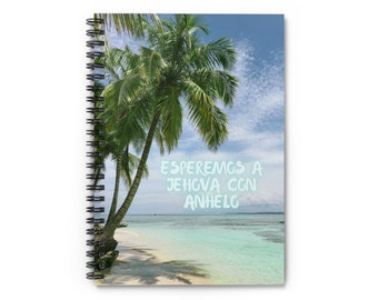 Spanish - Esperemos a Jehová Con Anhelo Cuaderno Playa - Eagerly Wait for Jehovah JW Assembly Notebook - 118 pages