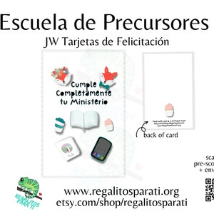 SPANISH 2024 Pioneer School Printable Card JW Gifts Instant Download Escuela de Precursor Cumple Completamente tu ministerio JW Tarjeta image 1