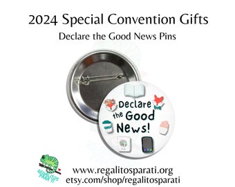 English Declare the Good News Button Pins Vinyl Stickers 2024 JW Special Regional Convention Kids Gifts Illustrated Fox Bulk Discount