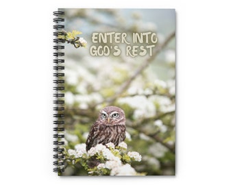 Enter into God's Rest JW Circuit Assembly Notebook - Owl on Flowering Tree - 118 pages