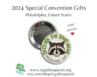 Philadelphia United States Declare the Good News JW Special Convention Gifts Pins Stickers Magnets Bulk Discount Cute Hand Painted Raccoon