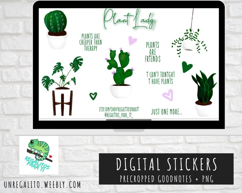 Digital Planner Stickers Pre Cropped Goodnotes Digital Planning Journaling Clip Art Print At Home Cricut Monstera House Plants Plant Lady image 2