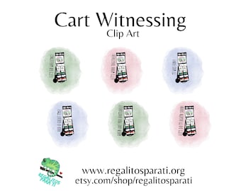 Adesivi per la testimonianza del carrello - Clip Art JW - Regali per la scuola dei pionieri - SMPW - Adesivi per planner stampabili, planner digitale - Download immediato!