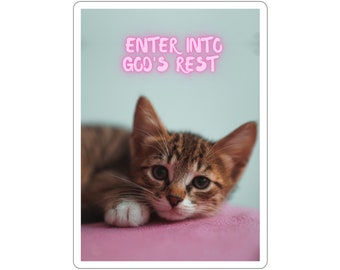 Enter into God's Rest Stickers - Kitten - 2023/2024 Circuit Assembly of Jehovah's Witnesses - JW Stickers