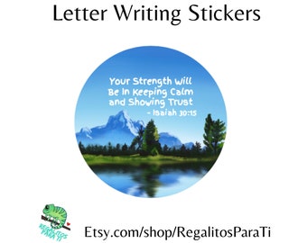 INSTANT DOWNLOAD Letter Writing Scripture Stickers Bible Verse Envelope Seals Instant Download 2021 Year Text Isaiah 30:15