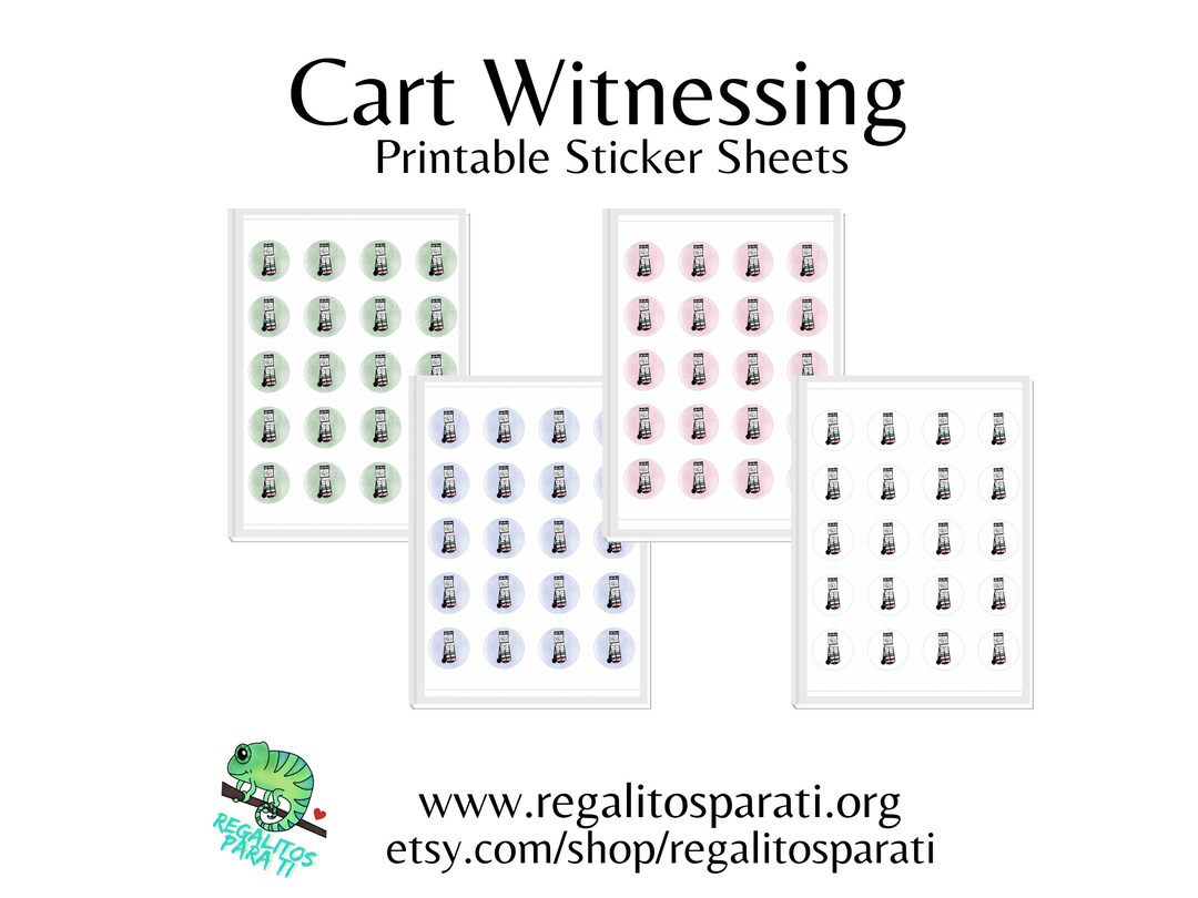 Cart Witnessing Printable Sticker Sheets JW Clip Art Pioneer Gifts SMPW ...